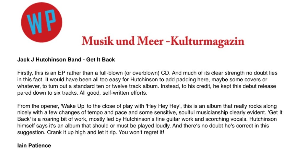 Jack J Hutchinson Review Wasser Prawda